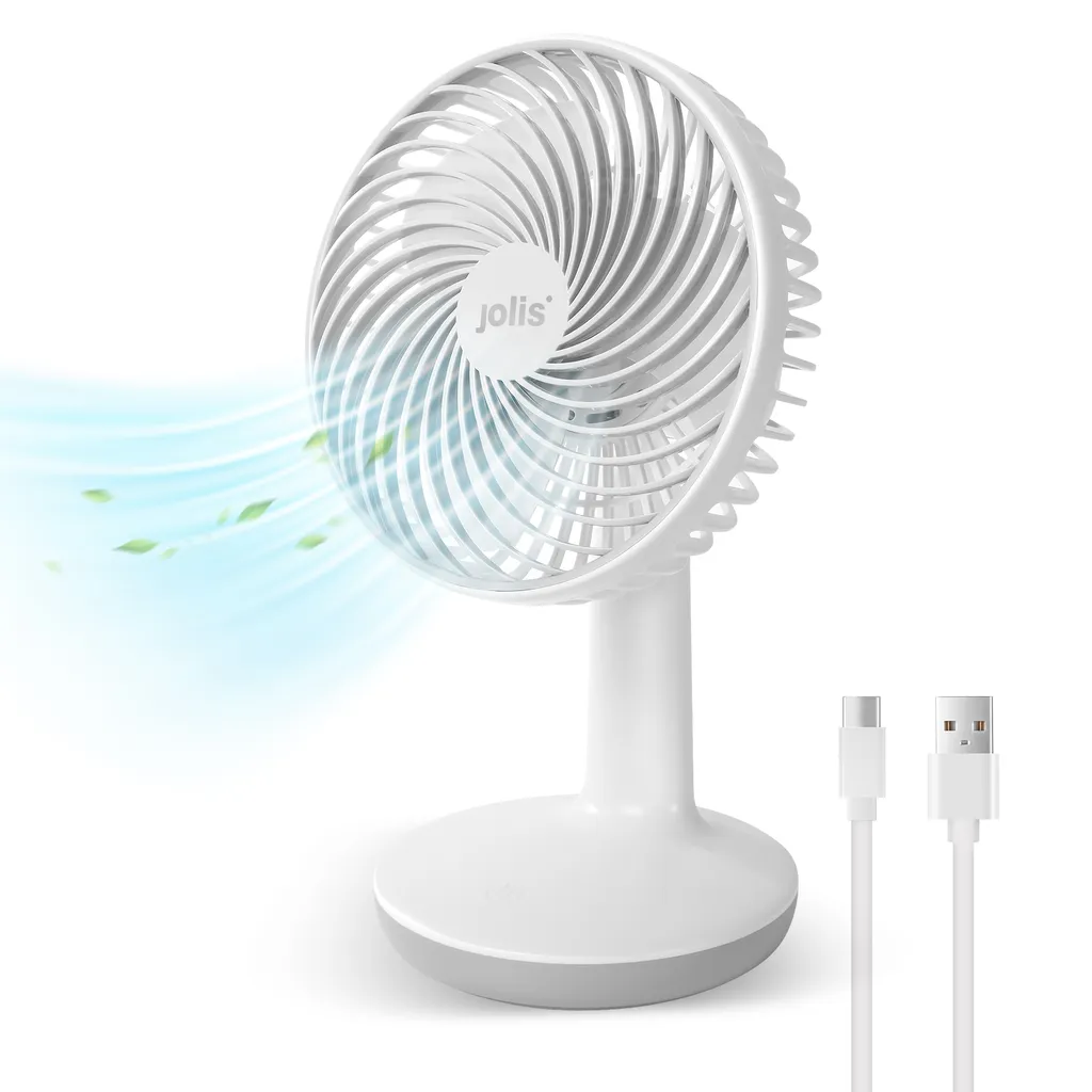 Akku Tischventilator Kompakt Mit Drei Gebläsestufen Und USB Ladeanschluss