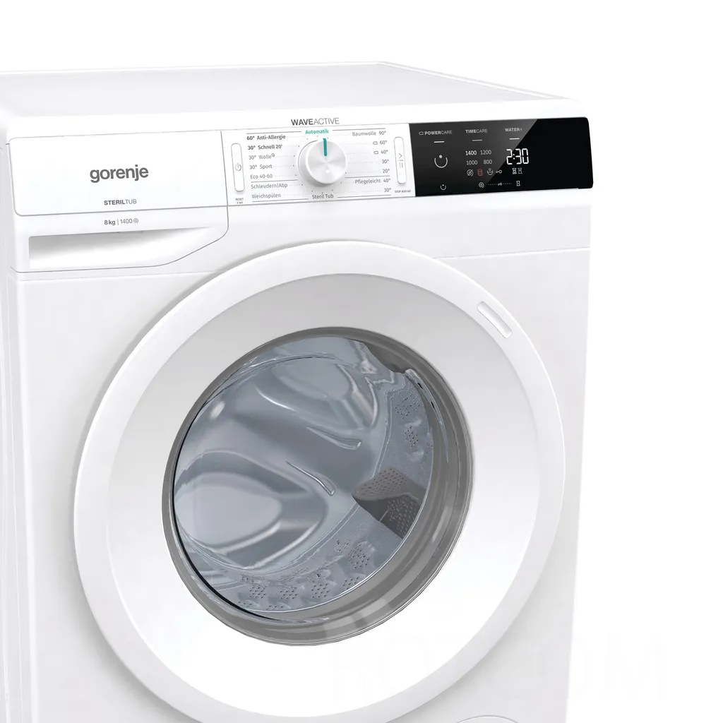 Gorenje WE843P Waschmaschine - 8 Kg Fassungsvermögen - LED-Display - AquaStop - Weiß - WaveActive Trommel - Kindersicherung – Bild 3