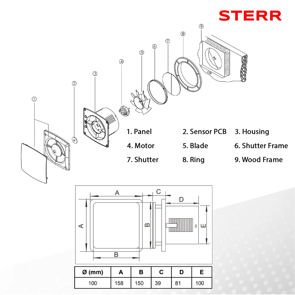 STERR - Ruhiger Badezimmerlüfter - LFS100-Q – Bild 6