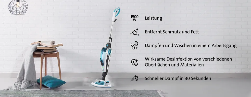 ETA AZURIT 2-in-1-Dampfwischer Und Handreiniger ETA226790000, 1500 W , Dampf In 30 Sekunden, Wassertankvolumen 400 Ml – Bild 4