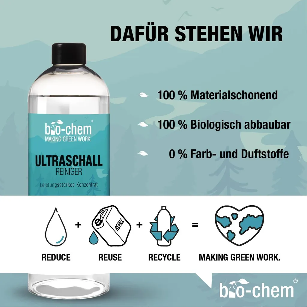 BioChem Ultraschallreiniger Konzentrat, 1000 Ml, Flüssigkeit (Konzentrat), Flasche, Für Die Nutzung Im Innenbereich Geeignet – Bild 7