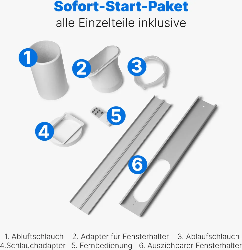 Bomann® Klimaanlage, 3in1 Klimagerät Zum Kühlen, Entfeuchten Und Ventilieren, Mobiles Klimagerät Leise Mit 7.000 BTU Kühlleistung, Mobile Klimaanlage Mit Abluftschlauch Und Timer, CL 6061 CB – Bild 3