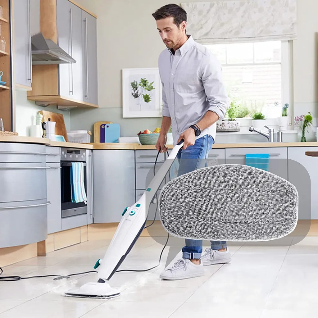 5 Ersatzpads Für Dampfreiniger , Dampfbesen Wischbezug Für Eine Porentiefe Reinigung, Dampfmop Ersatz Mit Klettunterseite – Bild 4