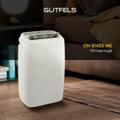 GUTFELS Mobile Klimaanlage CM 81455 We | 14000 BTU | Inkl. Abluftschlauch | Mobil | Luftentfeuchtung | Kühlen | R290a Kältemitte L Weiß