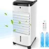 Aigostar 3,5L Mobiler Luftkühler 4-in-1 Mit 3 Stufen, LED Anzeige, Klima Ventilator Mit Fernbedienung, Mobiles Klimagerät Ohne Abluftschlauch Inkl. Timer & Oszillation Aircooler (Weiß/Schwarz)