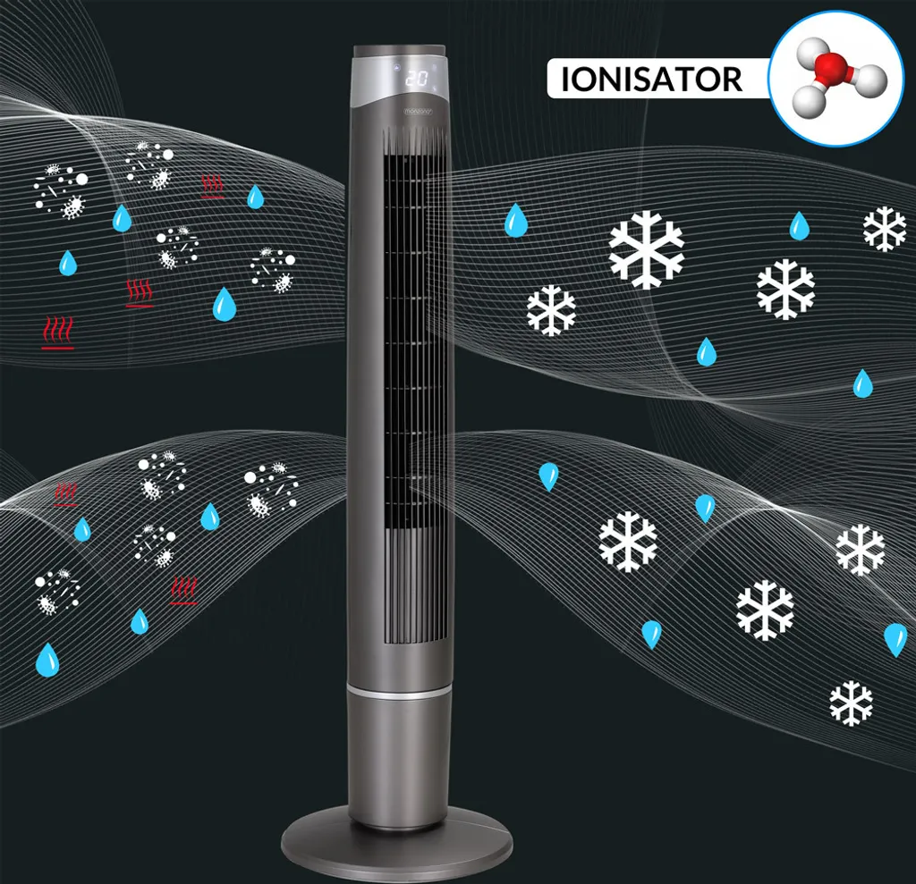 Monzana Turmventilator 6 Geschwindigkeitsstufen 120cm 3 Modi Timer Fernbedienung – Bild 3
