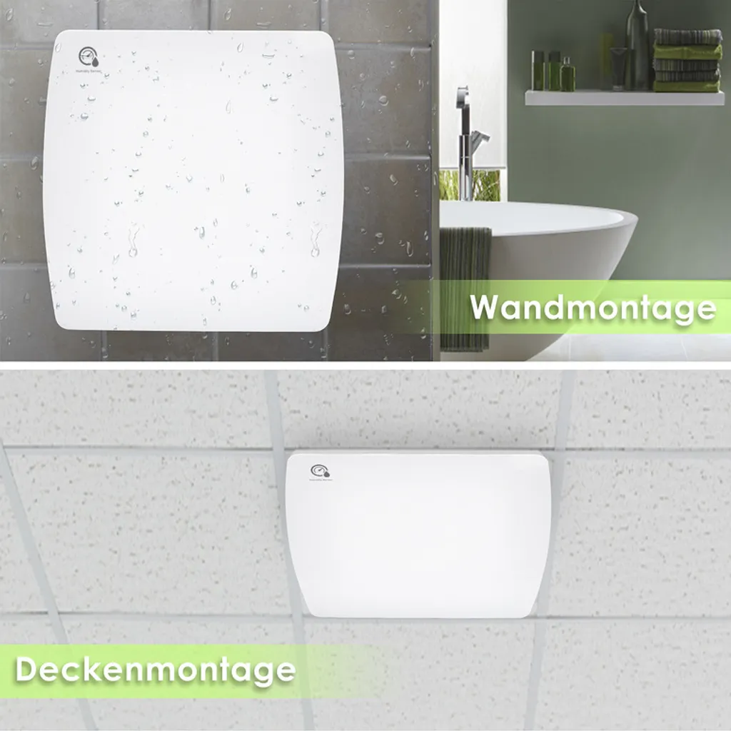 EINFEBEN Badlüfter Einbauventilatoren 150mm Feuchtesensor Timer CE Ventilator Mit Rueckflussleitblech Wandluefter – Bild 4