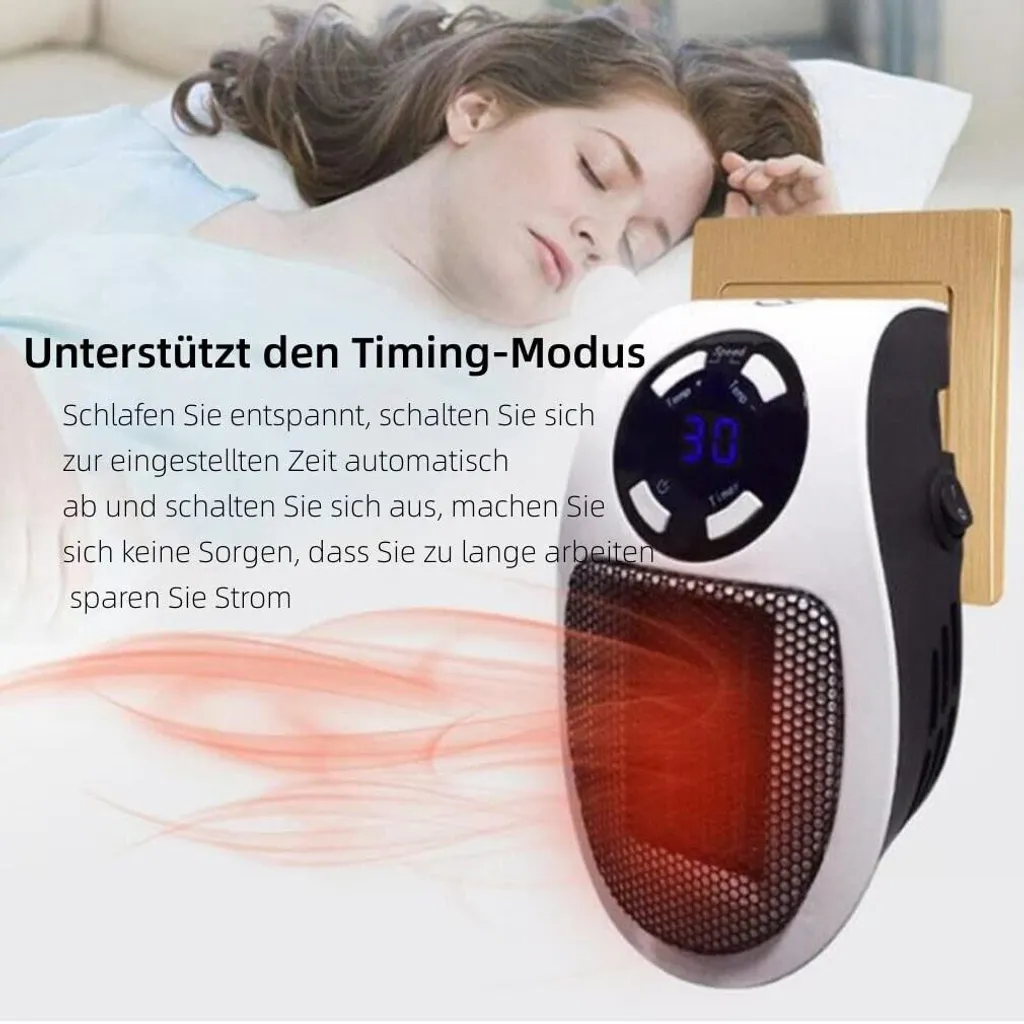 2er 500W 220V Steckdosen Heizlüfter Mini Heizung | Elektroheizer | Heizgerät Elektroheizer Plug In Heater Heizgerät Energie Sparen Mit Fernbedienung – Bild 3