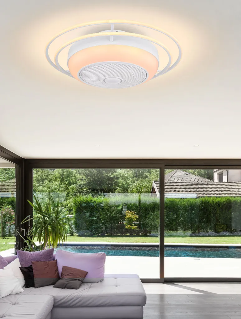 Globo Lighting ROMARIO Ventilator Metall Weiá, 1xLED, 03616 – Bild 5