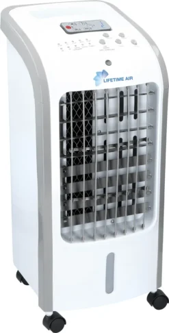 Lifetime Air Luftkühler, Airco, 3 Lüftergeschwindigkeiten, Swing Funktion, 2 Kühlelemente - Mit Befeuchtung Und Reinigung - Weiß - 62 Watt