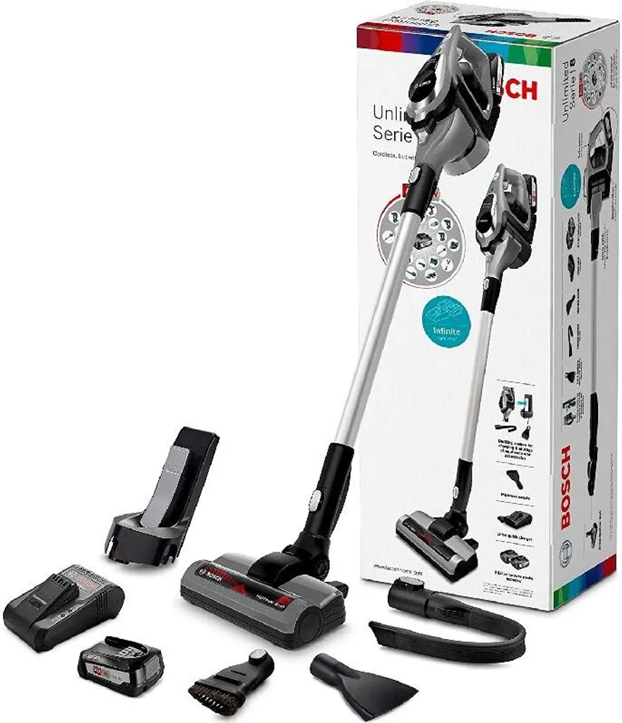 Bosch Akku-Staubsauger Serie 8 BCS812KA2 Beutellos 0,4 L Schwarz, Silber – Bild 3