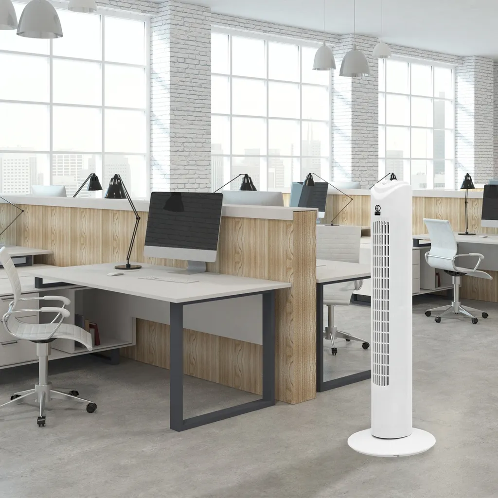 ECD Germany Türmventilator Mit 3 Geschwindigkeitsstufen - 45W - 81cm - 140° Oszillierend - Schwenkfunktion - Leise - Weiß - Timer 60 Min - Standventilator Säulenventilator Säulen Ventilator Türmlüfter – Bild 7