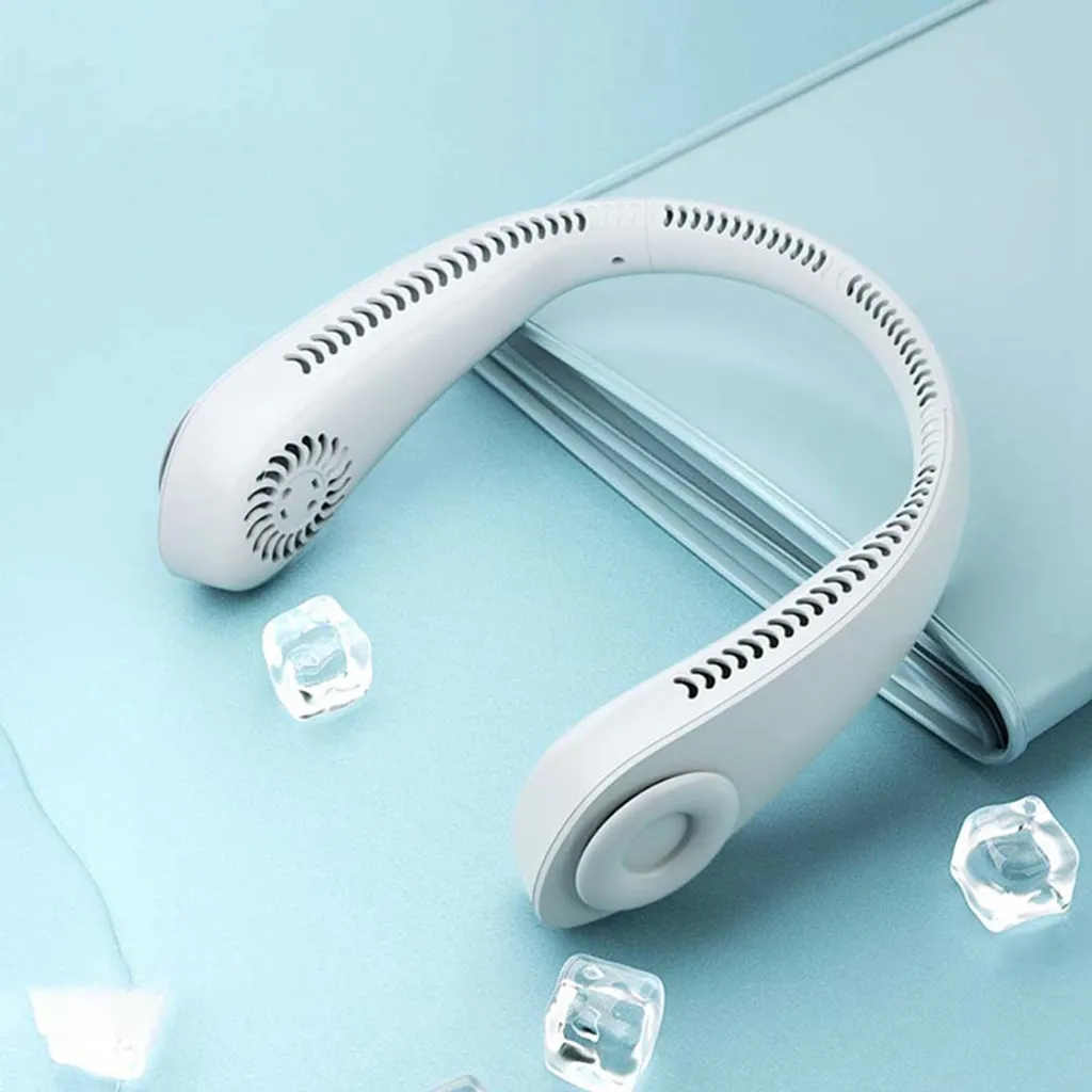 Tragbarer Halsventilator Nackenventilator Tragbare Ventilator Für Outdoor USB Fan Miniventilator Halsventilator(Weiß) – Bild 7