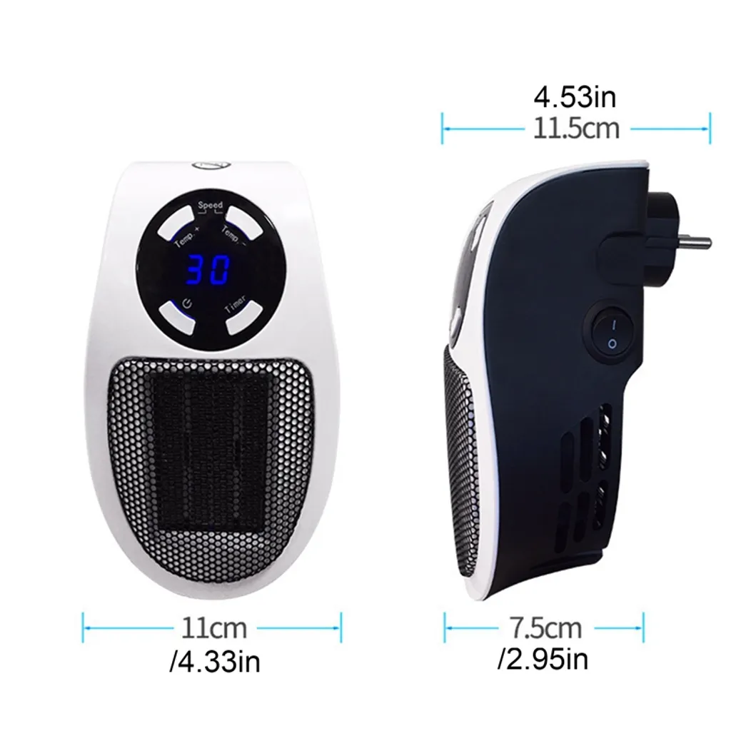 2er 500W 220V Steckdosen Heizlüfter Mini Heizung | Elektroheizer | Heizgerät Elektroheizer Plug In Heater Heizgerät Energie Sparen Mit Fernbedienung – Bild 10