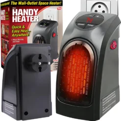 350W Steckdosen Heizlüfter Mini Heizung Elektroheizer Keramik Heizgerät Energiesparend Lufterhitzer Plug Heater Energie Sparen 220V Schwarz Retoo