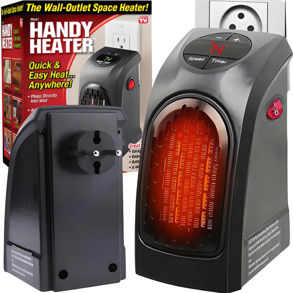 350W Steckdosen Heizlüfter Mini Heizung Elektroheizer Keramik Heizgerät Energiesparend Lufterhitzer Plug Heater Energie Sparen 220V Schwarz Retoo