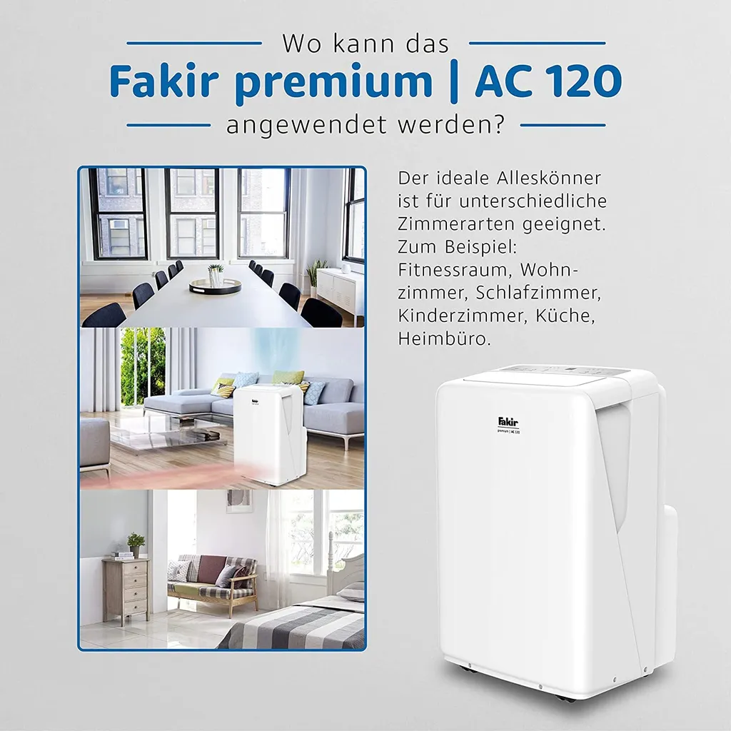Fakir AC120 Klimagerät, Max. Raumgröße: 100 M³, 12.000 BTU/h – Bild 7