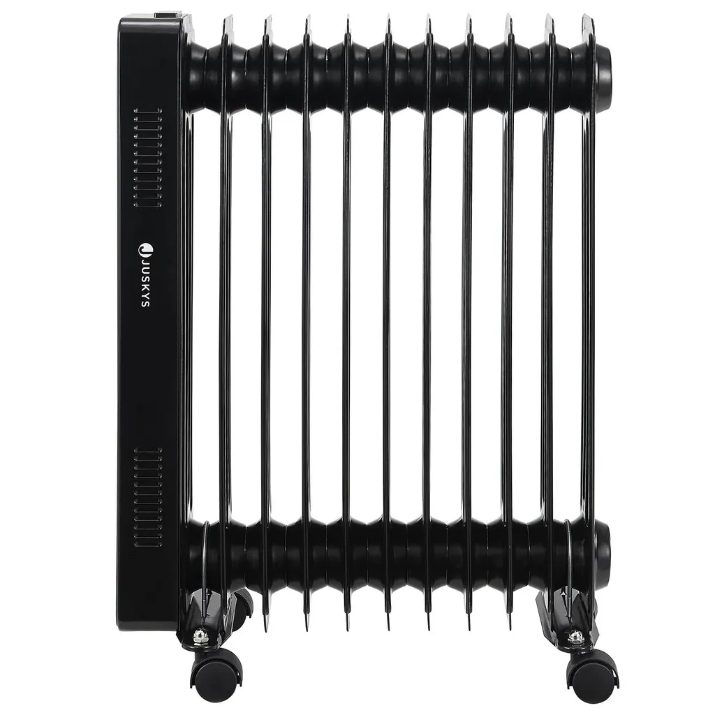 Juskys Elektroheizung Ölradiator 2500W - Wi-Fi Steuerung, Fernbedienung & Touch-Display - Energiesparender Radiator, 2 Heizstufen, 24h Timer - Schwarz – Bild 6