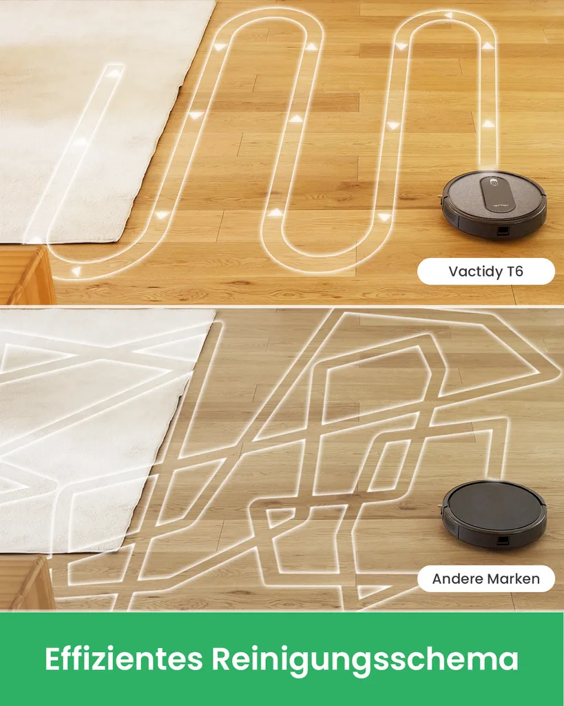 Vactidy Nimbel T6 Saugroboter,Staubsauger Roboter Mit Alexa&Google Assistant&App Steuerung,Roboterstaubsauger Für Teppichen Und Hartböden – Bild 3
