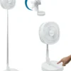 Starlyf® Foldable Fan – Wiederaufladbarer, Kabelloser Und Zusammenklappbarer Ventilator, Akkubetrieb Mit 3 Geschwindigkeiten, 2in1 - Tischventilator Und Standventilator – Aus Der TV Werbung
