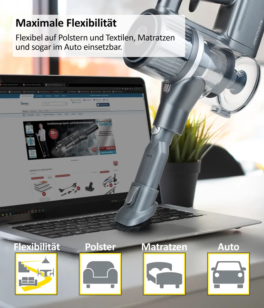 Genius INVICTUS X8 Akkustaubsauger | Set 12-tlg. – Bild 5