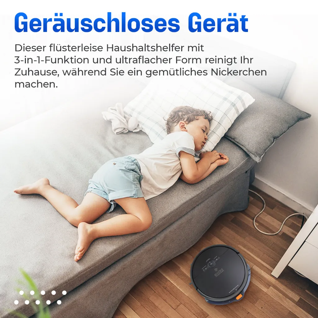 Anodex - Staubsauger Roboter - Mit Wischfunktion - Mit Ladestation - Staubsauger Roboter - 3 In 1 - Mattschwarz – Bild 5