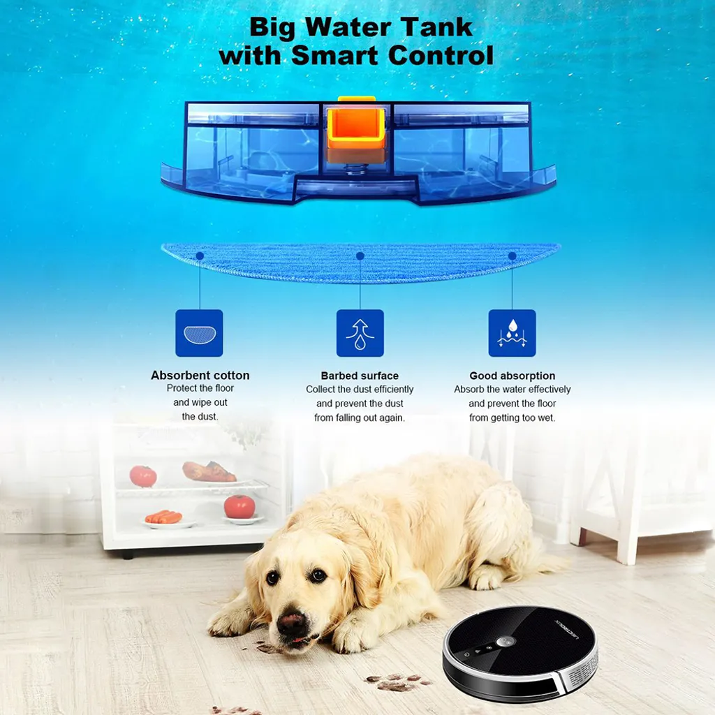 LIECTROUX C30B Automatischer Roboter-Staubsauger 5000Pa Starke Saugleistung Intelligente Dynamische Navigation APP-Fernbedienung Intelligentes Nasswischen Sprachsteuerung Kompatibel Mit Alexa Google Assistant – Bild 12