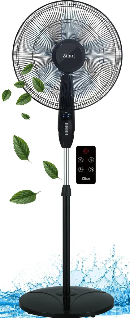 Zilan Standventilator Mit Fernbedienung | LED-Display | 8h Timer | 3 Geschwindigkeitsstufen | Oszilierender Ventilator | Windmaschine | 40 Cm | Oszilierend | 60 Watt – Bild 2