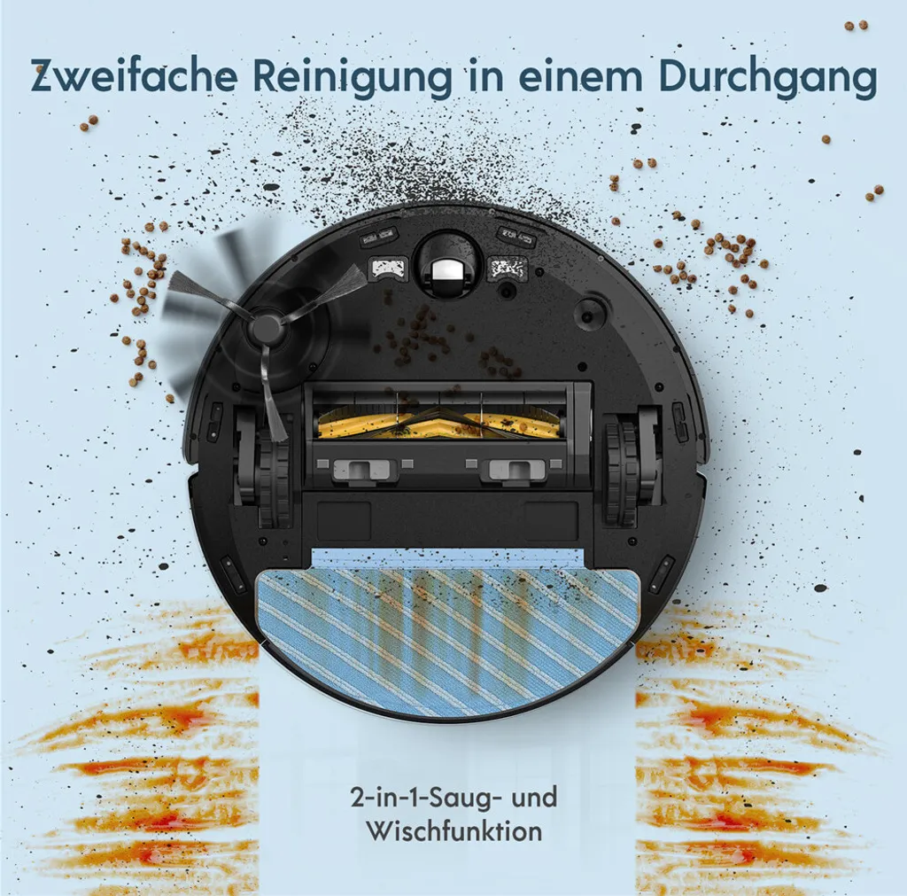 Yeedi Vac Max Saugroboter Mit Wischfunktion 3000Pa Teppicherkennung Staubsauger Roboter – Bild 7