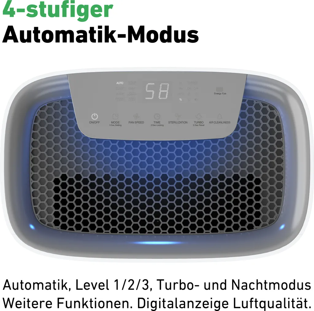 IDEAL (2in1) Luftreiniger Und Luftbefeuchter AP35H Mit HEPA Filter Und Geruchsfilter Für Saubere Und Optimal Befeuchtete Raumluft Bis 45m² Gegen Feinstaub, Pollen, Allergene, Bakterien - Für Zuhause – Bild 2