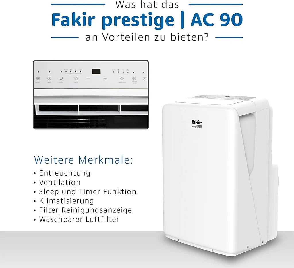 Fakir AC90 Klimagerät, Max. Raumgröße: 85 M³, 9.000 BTU/h – Bild 5