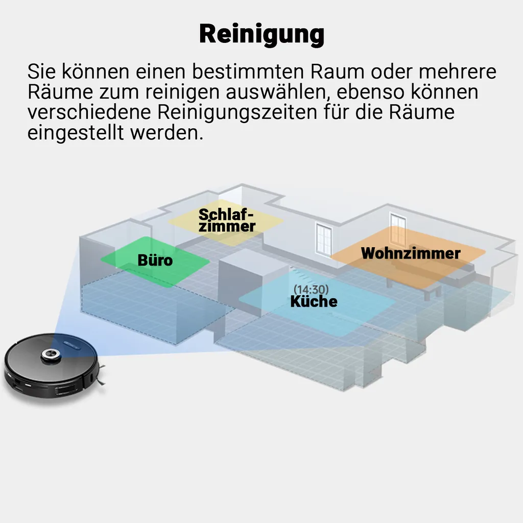 ROBBY PRO | Saug Und Wischroboter | 2700 - 4000PA | Selbstentleerend | Schwarz | Staub Sauger Kehr Cleaner – Bild 6