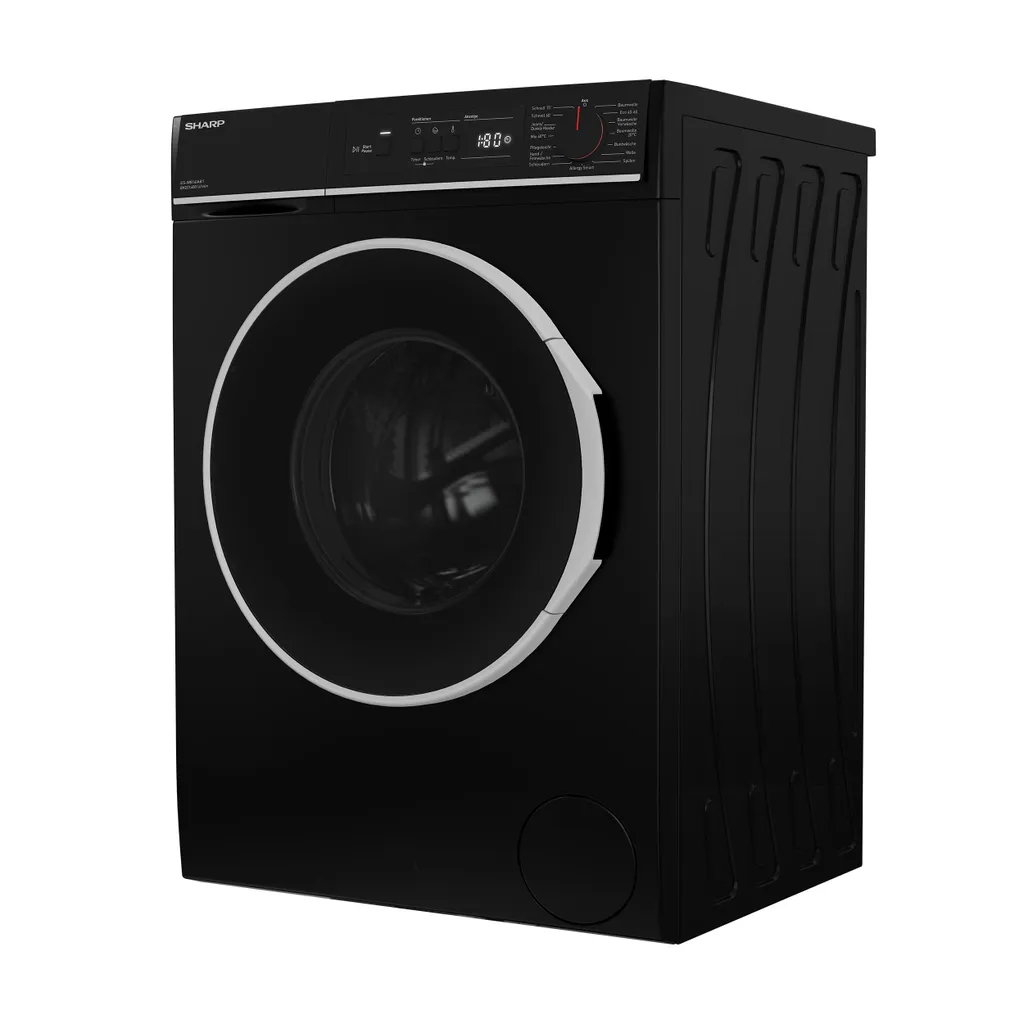 Sharp ES-W814IAB1-DE Waschmaschine (8 Kg / 1400 U/Min) Mit LED Display, Inverter Motor, Überlaufschutz Und AquaStop (schwarz) – Bild 3