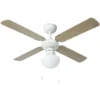 Bestron Deckenventilator Mit Beleuchtung, 3 Geschwindkigkeitsstufen & Großer Flügelspannweite Von Ø102 Cm, 50 W, Farbe: Ahorn/Weiß