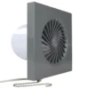 Wohnraumlüfter Badventilator Badlüfter Ventilator Badezimmer Zuluft Abluft Belüftung Ø 100 Mm In Grau Zugschalter