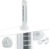 AREBOS Turmventilator, 50 Watt, 60°-Oszillation, 3 Geschwindigkeitsstufen, Ventilator Mit Tragegriff, Weiß, Leise