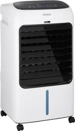 Monzana Luftkühler MZ804 4in1 Fernbedienung 8L Tank Timer Mobil Luftbefeuchter Ventilator Klimaanlage Ionisator Luftkühler LED Display Aircooler Klimagerät