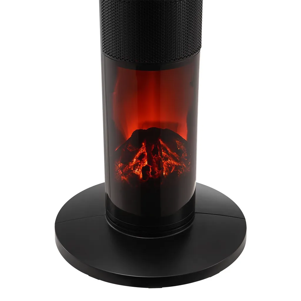 Juskys Turm-Keramik-Heizer – Elektrischer Heizlüfter Mit LCD Display & Fernbedienung, 1000 / 2000W, Kamineffekt, Timer, Oszillation & Umkippschutz – Bild 6
