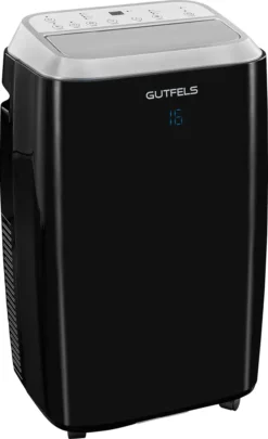 GUTFELS Klimagerät CM 81458 Sw | Mobiles Klimagerät | 4-in-1 Luftkühlung, Trocknung, Ventilation Und Heizen | 14.000 BTU / 4,1 KW Kühlleistung | Schwarz