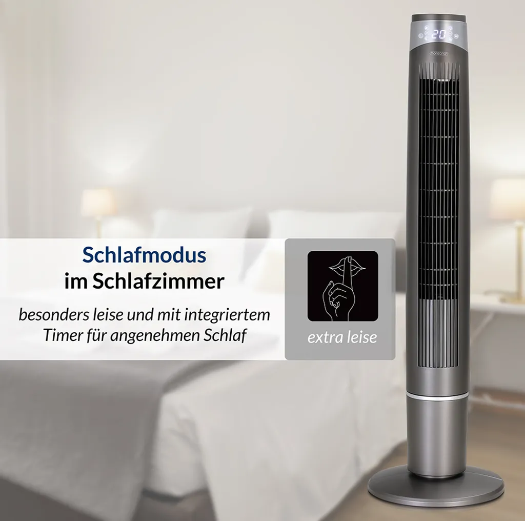 Monzana Turmventilator 6 Geschwindigkeitsstufen 120cm 3 Modi Timer Fernbedienung – Bild 6