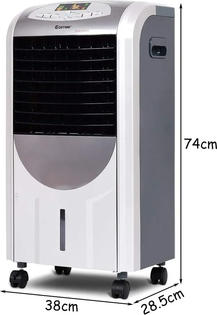 COSTWAY Heizlüfter 2000W Klimaanlage Mobil Klimagerät Kühlen 75W, 8H Timer, 7L Wassertank, 70°Winkel, Fernbedienung, Energieklasse A – Bild 7