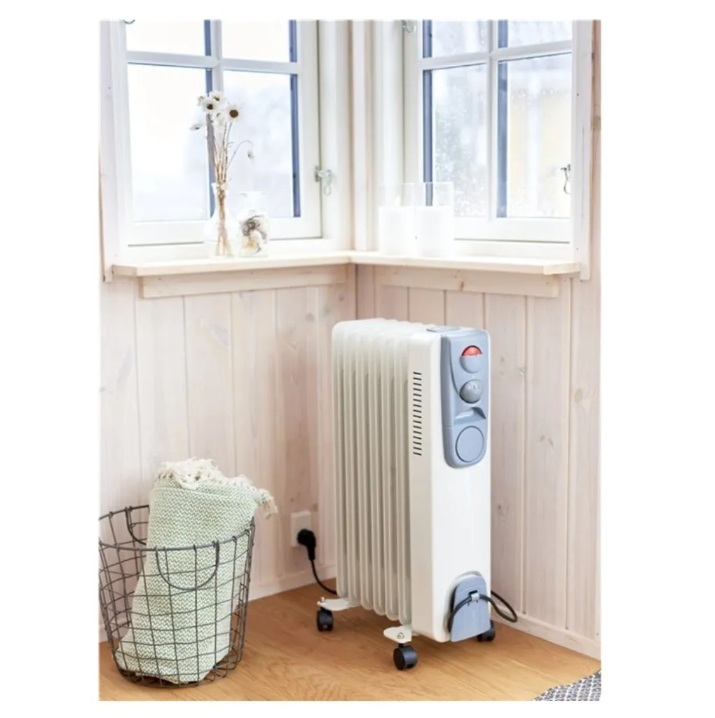JUNG DAYE15 Heizung Elektrisch Mit Thermostat, 7 Lamellen, Ölradiator & Konvektor, 1500 Watt Energiesparend, Mobile Elektroheizung, Bis 25qm – Bild 5