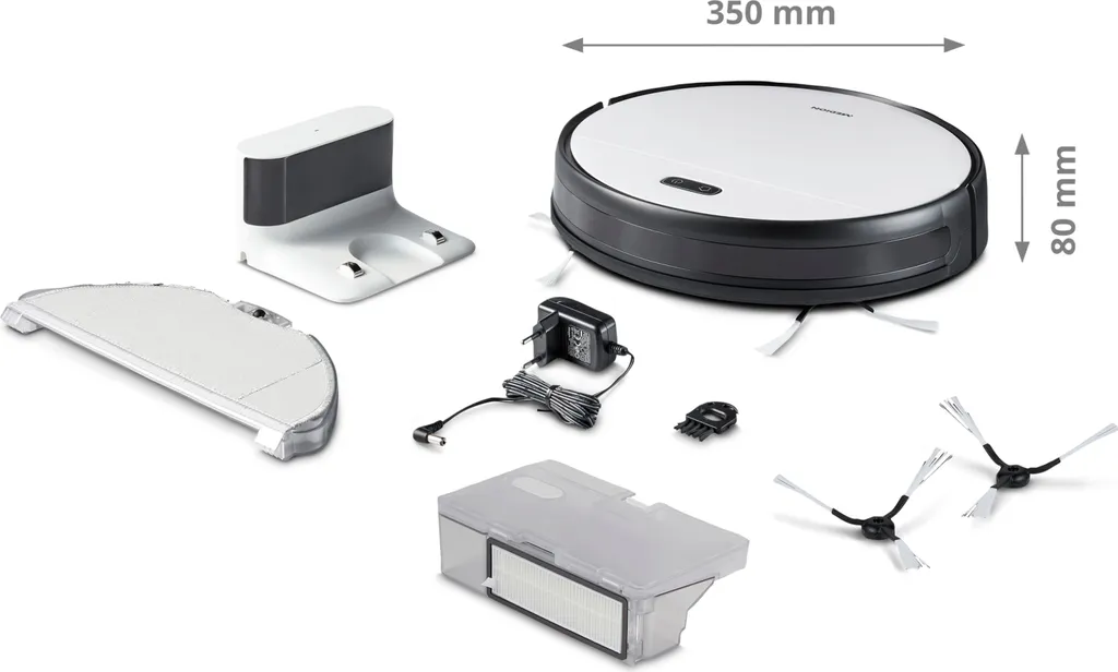 MEDION Saugroboter Mit Wischfunktion Und Intelligenter Navigation S30 SW (2.800 Pa, Alexa App Steuerung, Saugen Wischen Parallel, Regulierbare Wasserabgabe, Tierhaar Allergiker Optimiert) – Bild 8