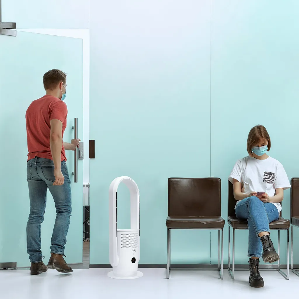 Djive ARC Heater 3in1 Rotorloser Heizlüfter, Ventilator & Luftreiniger, HEPA 14 Filter & UVC Gegen 99,995% Der Viren, Staub & Pollen, App Steuerung, Alexa, Google Home, Mit Heizfunktion, Schlafzimmer, Clean White – Bild 7