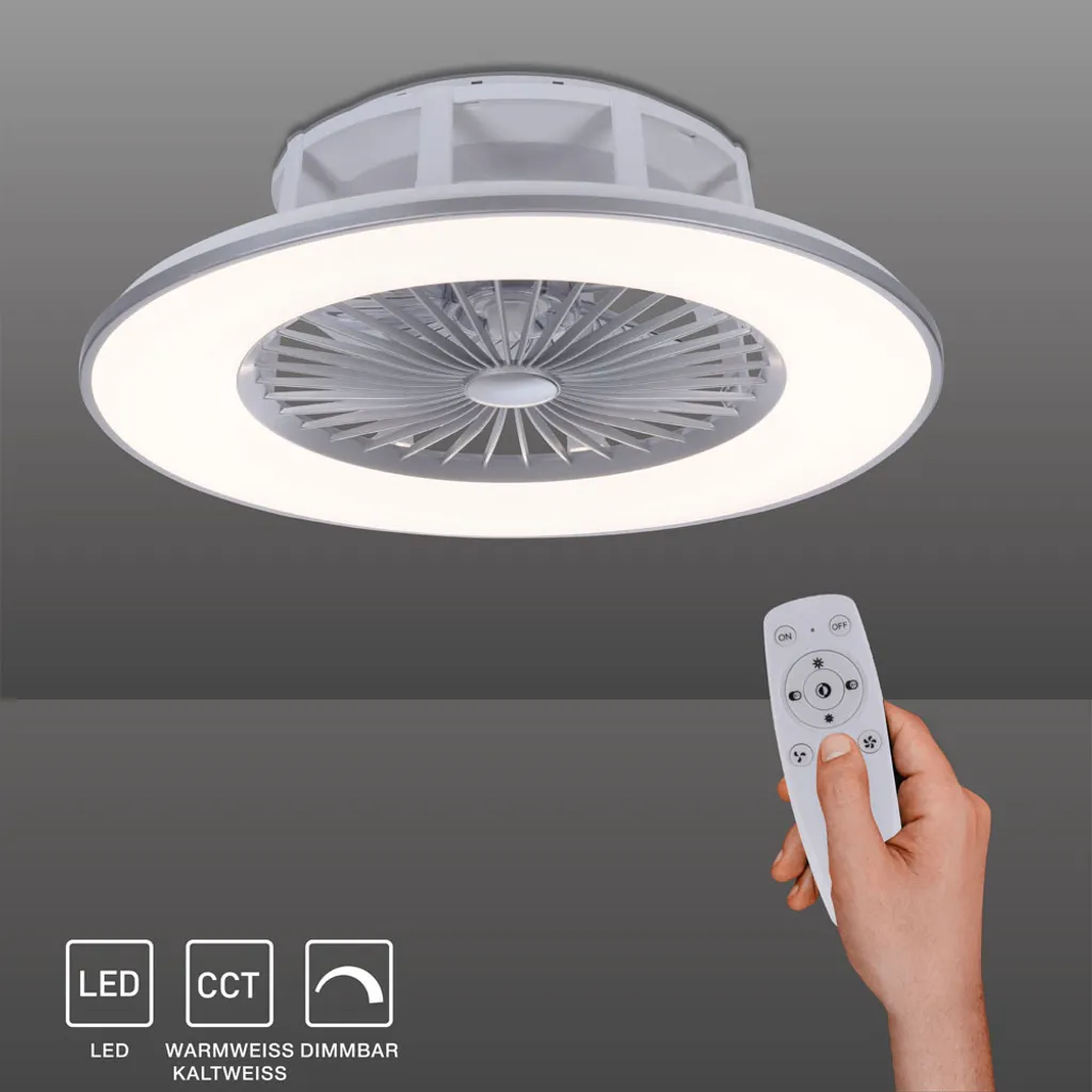 Selltec LED Deckenlampe Ventilator AIR 3 Stufen, Dimmbar, Fernbedienung CCT, Wohnzimmer Wohnzimmer, Schlafzimmer, Kinderzimmer 14646055
