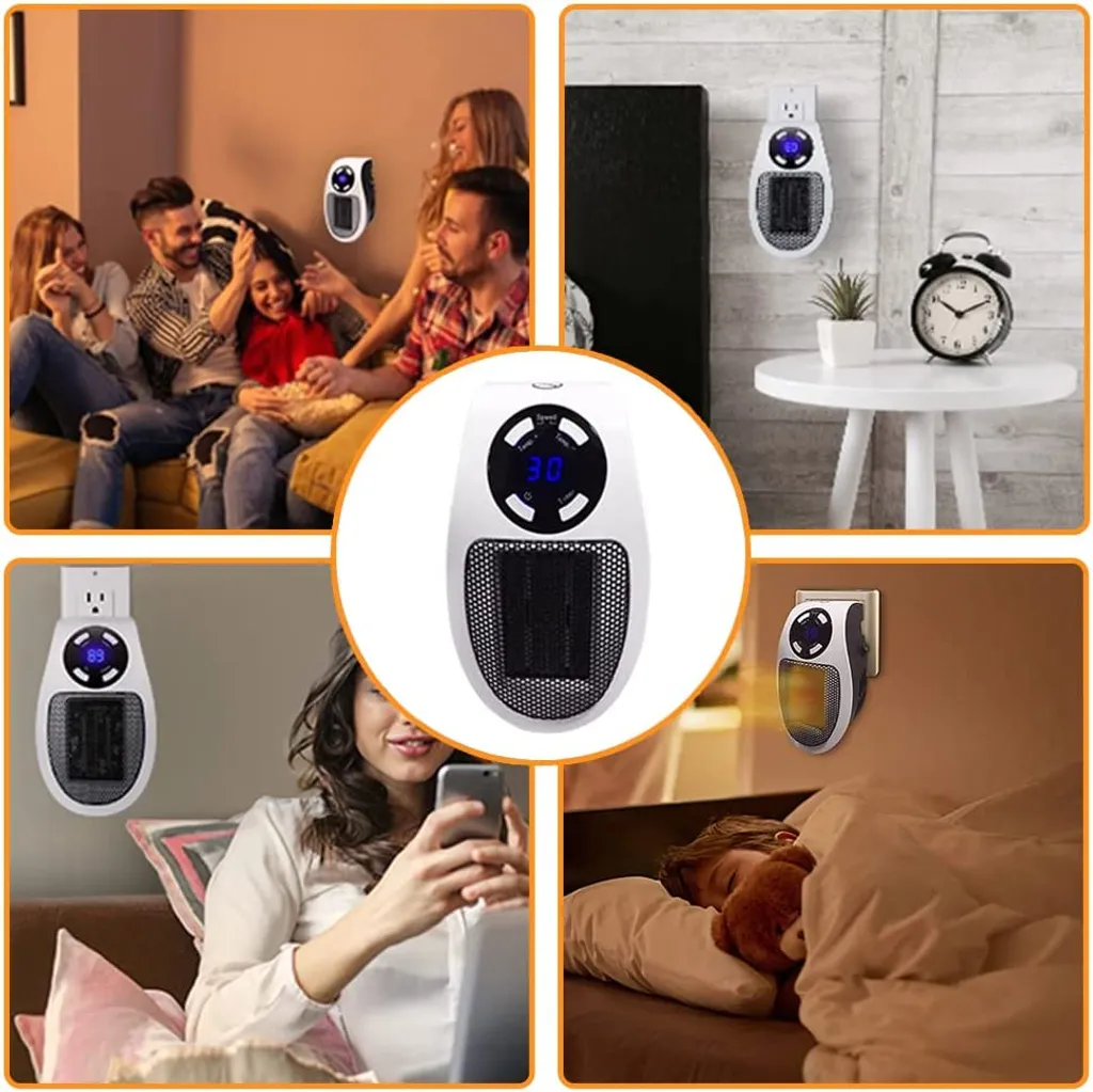 2er 500W 220V Steckdosen Heizlüfter Mini Heizung | Elektroheizer | Heizgerät Elektroheizer Plug In Heater Heizgerät Energie Sparen Mit Fernbedienung – Bild 6
