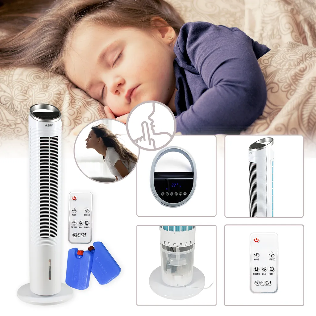 TZS First Austria FA-5560-4 Aircooler Silent Tower Lüfter Stehend - 60W - Weiß – Bild 14