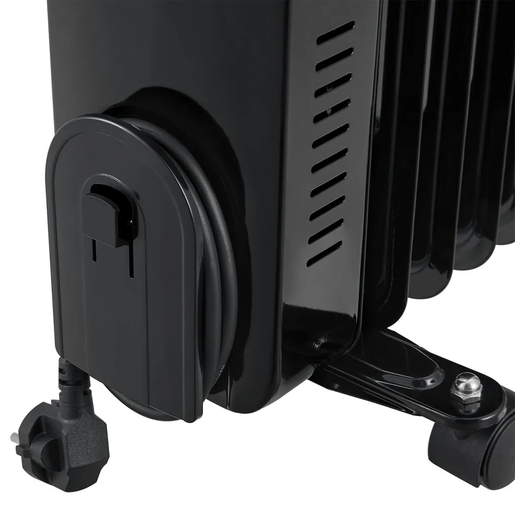 Juskys Elektroheizung Ölradiator 2500 Watt - Heizung Elektrisch Mit 3 Stufen, Thermostat, 12 H-Timer & Überhitzungsschutz - Radiator Schwarz – Bild 12