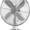 ProfiCare Tisch-Ventilator PC-VL 3062 M, Hochwertiges Metall-Gehäuse, Kleiner Lüfter Mit Verstellbarem Neigungswinkel Und Ruhigem Lauf, Metall-Chrom