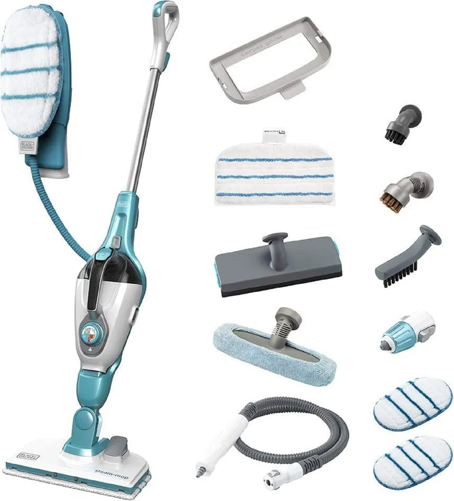 Black & Decker FSMH1321JSM, Tragbarer Dampfreiniger, 0,5 L, Türkis, Weiß, 6 M, 1300 W, Harter Boden – Bild 3